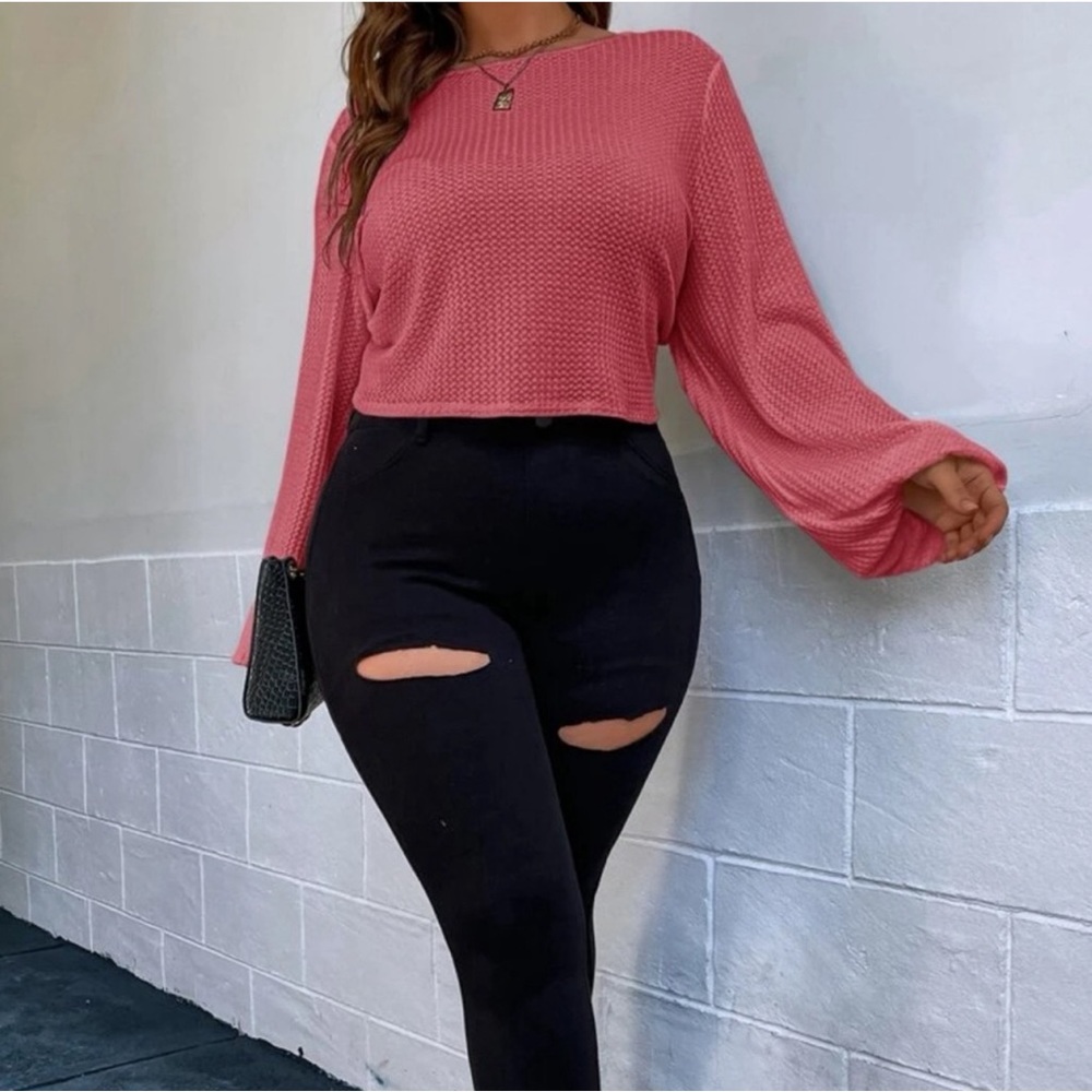 🥳HP🥳Tie Back Waffle Knit Lightweight Sweater